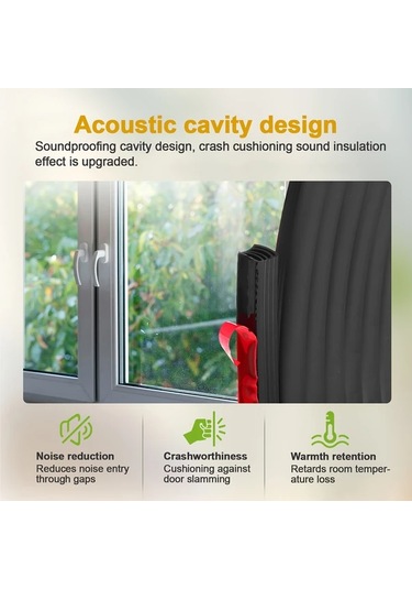 Cordial Siyah 236.22 İnç Çok Katmanlı Yırtılır Ses Yalıtım Rüzgar Geçirmez Kendinden Yapışkanlı Pencere Kapı Contası Diğer