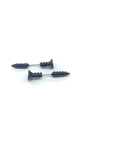 Tedz Collection Siyah Vida Pin Küpe Çok Renkli