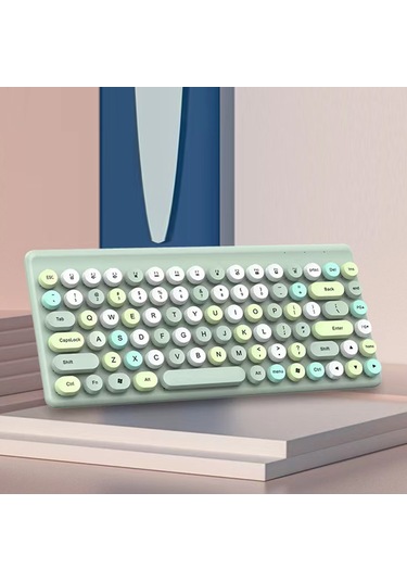 Moveevo 2.4g Kablosuz Klavye Ve Fare Seti - 86 Tuşlu Retro Yuvarlak Anahtar - Ergonomik - 10m Mesafe - Bilgisayar Ve Tv Uyumlu - Siyah Diğer