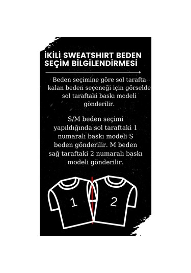 Siyah Unisex Ikili Şirinler Baskılı Oversize Kapşonlu Sweatshirt Hoodie Tw-Tomjerrybaskı Siyah