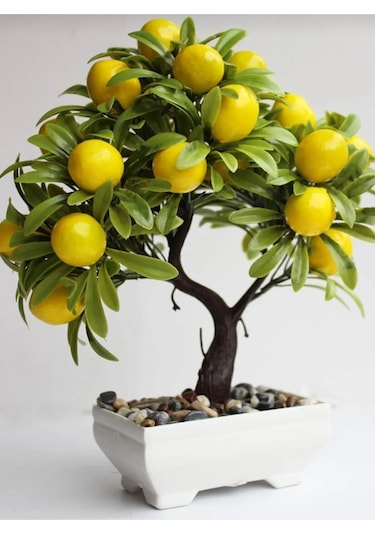 Rüzgar Yapay Çiçekçilik Dekoratif Limon Ağacı Yeşil