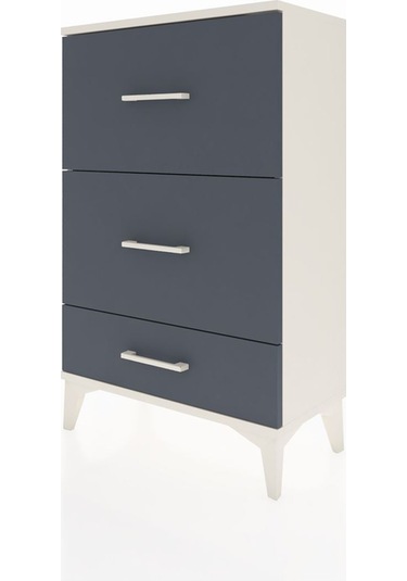 Arges Komodin 3 Çekmeceli 60x30x96 Aytaşı-antrasit Aytaşı