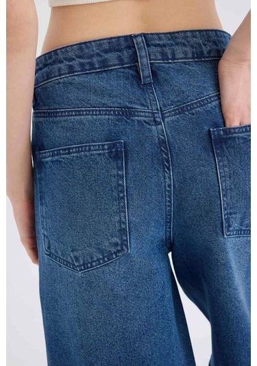 Defacto Normal Bel Jean Bermuda Şort E0710ax25smnm28 Mavi