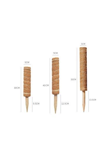 Singree 4 Adet Uzatılabilir Hindistan Cevizi Lifli Bitki Destek Çubuğu - Monstera Ve Tırmanıcı Bitkiler İçin Dayanıklı Bahçe Aksesuarı
