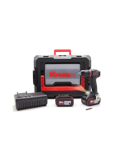 Kress KUA71 20V/4.0Ah Li-İon Çift Akülü Kömürsüz Profesyonel Şarjlı Matkap