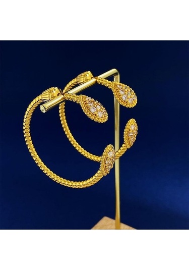 Novahub Zarif Su Damlası C Şeklinde Küpeler - Kadınlar İçin Lüks Moda Altın Altın