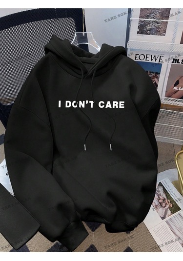 Y2k Trend Sezon Unisex Retro Sweatshırt Kapşonlu Kod 1852 Trz2099 Siyah