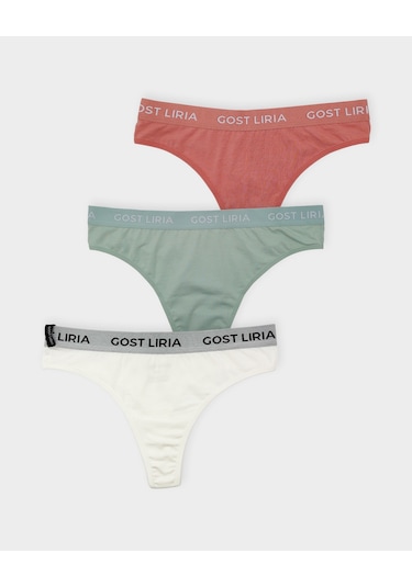 Gost Liria Lime Kadın String Külot 3 Lü Paket - Çok Renkli Çok Renkli