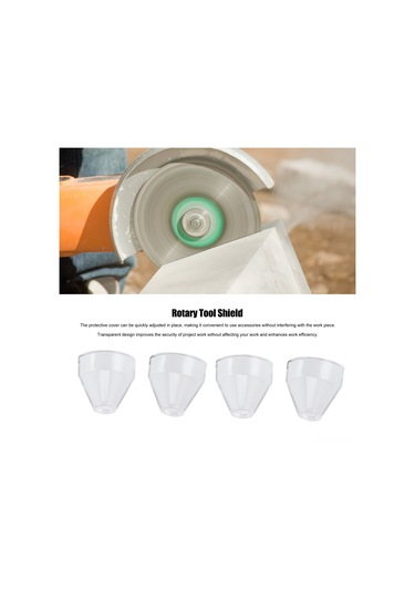 Symbee 4'lü Abs Şeffaf Toz Koruyucu, 18mm Döner Alet Koruması - Kesme, Taşlama, Zımparalama İçin Güvenli Korumalı Ekipman