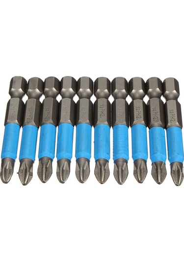 Geeroyoo 10 Parça Manyetik Ph2 Tornavida Uçları, Kaymaz Ve Dayanıklı Profesyonel El Aletleri İçin