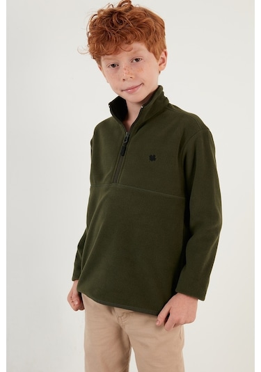 Lela Yumuşak Dokulu Fermuarlı Dik Yaka Şardonlu Kışlık Unisex Çocuk Polar 5905002 Haki Lela Yumuşak Dokulu Fermuarlı Dik Yaka Şardonlu Kışlık Unisex Çocuk Polar 5905002 Haki