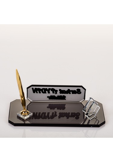 Midilli Altın Kristal Masa İsimliği Ofis Masa İsimlik