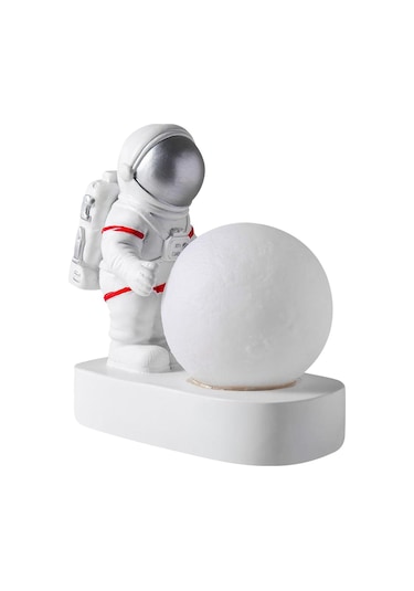 Homyl Gece Lambası Led Masa Başucu Dekorasyon Ev Süs Gümüş Gümüş