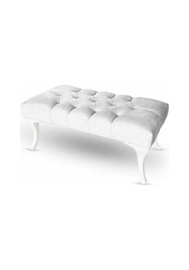 120 Cm Kapitoneli Ayak Ucu Kapı Önü Antre Bench Puf Beyaz
