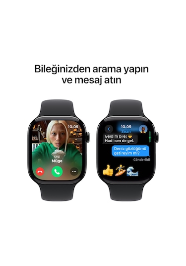 Apple Watch Series 10 GPS + Cellular 46 MM Alüminyum Kasa Spor Kordon S/M Akıllı Saat (Apple Türkiye Garantili)