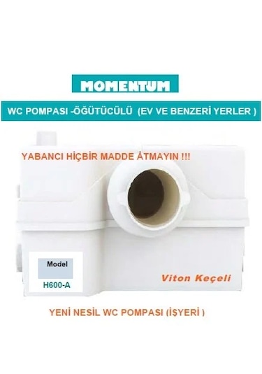 Momentum H600-a -600w-220v- Öğütücülü Atık Su Pompası Ev, İş Yer