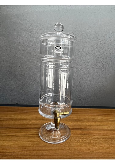 Lüks Musluklu Cam Lohusa Şerbetlik Damacana Sebil 1,50 Lt Şeffaf