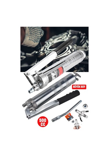 Deko Sl500cc 500cc Gres Yağ Pompası Endüstriyel Tip, Yüksek Basınçlı Tabanca + Çift Mandallı Gres