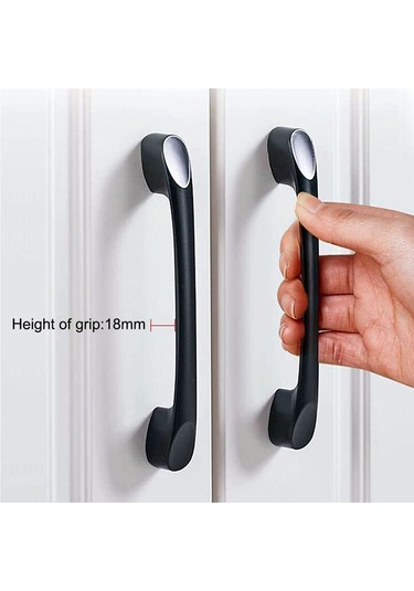 12 Adet Siyah Mutfak Kapı Kolu 96mm Çinko Alaşımlı Çekmece Kapı Kolları