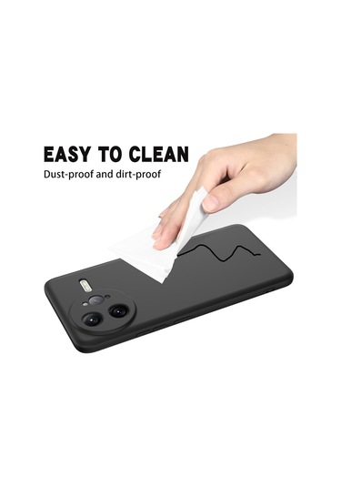 Xiaomi Poco F7 Ultra Katı Renk Sıvı Silikon Damlamaz Tam Kapsama Telefon Kılıfı Siyah