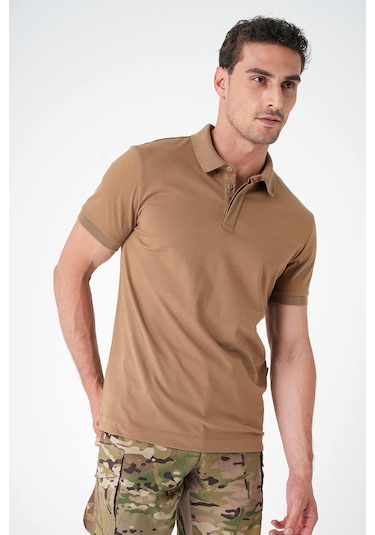 Mecanık Casual Ryker Polo T-shirt Camel