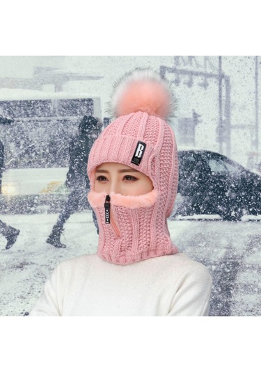 Suntek Kadınlar Kış Şapka Eşarp Bere Kapaklar Kız Pembe Pembe