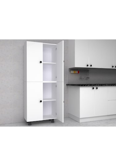 Sarvel Mdf 4 Raflı Çok Amaçlı Mutfak Banyo Ayakkabılık Dolap 70 CM
