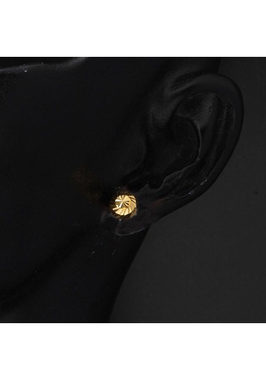 Bilezikci Kalemli 22 Ayar Top Altın Küpe 6 Mm. Yken32293