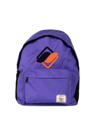 Icone Mor Önü Nakışlı, Laptop Bölmeli Unisex Sırt Çantası, Okul Çantası, Back To School pembe