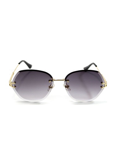 Kinary Kristal Cam Beşgen Çerçeve Siyah Gözlük