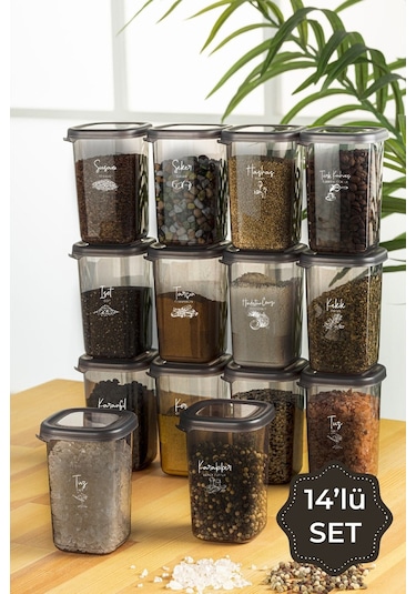 Vienev Beyaz Serigrafi Etiketli 14lü Luna Baharatlık Beyaz