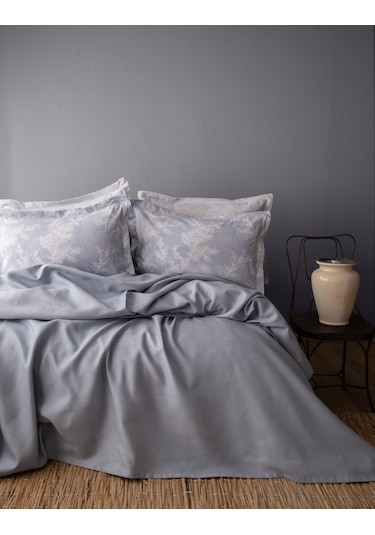 Tek Kişilik Tanya İndigo Nevresimli Bambu Pike Takımı İndigo