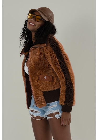 Karina Taba Tüylü Mont 211551 001