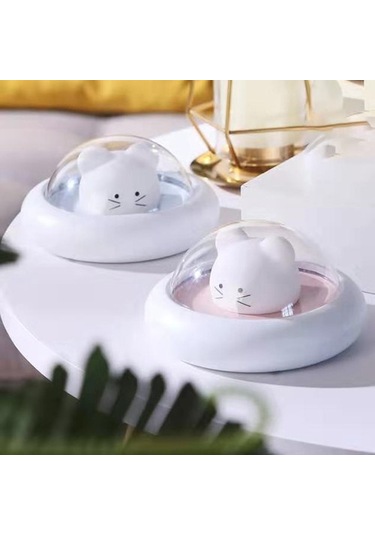 Szypzstore Uzay Sevimli Fare Küçük Gece Lambası Led Sevimli Hediye Hediye Lambası Küçük Gece Lambası Pembe V54aw9 Beyaz
