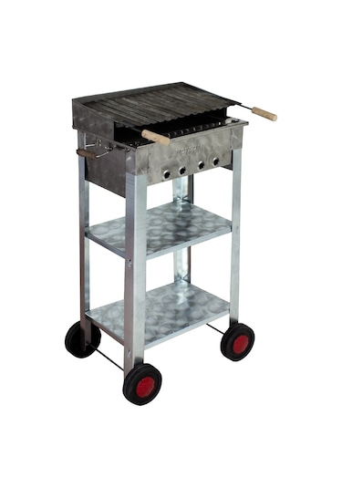 Metehan MTH-67 Pervazlı - Lama Izgaralı - Dört Tekerlekli Battal Boy Mangal