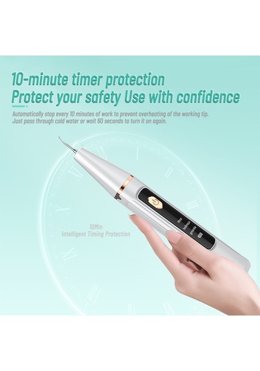 Moveevo Ev İçin Akıllı Ultrasonik Diş Temizleyici, Üç Seviye Ayar, Taş Aşınması Temizleyici, 37khz Frekans, 450mah Pil Temel Versiyon Beyaz