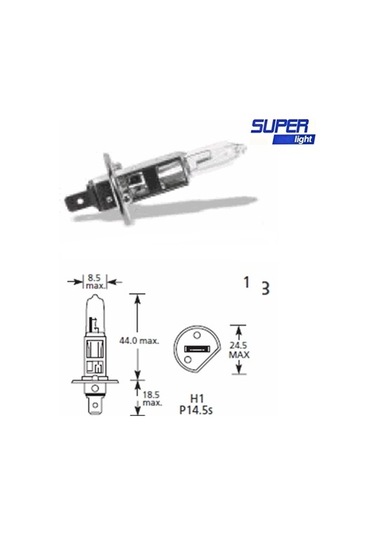Super Light H1 Halojen Far Ampülü 12 Volt 60-55 Watt
