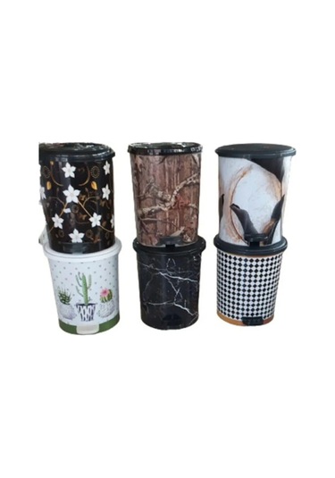 Desenli Pedallı Çöp Kovası No:3 -mrd153 Diğer