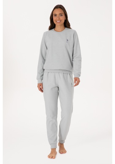 U.s. Polo Assn. Kadın Gri Melanj Pijama Takım 50318820-vr086 Gri Melanj
