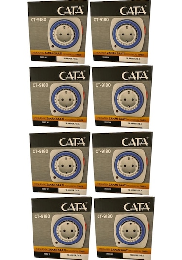 Cata Ct-9180 3680w 16 Amper Mekanik Zaman Saati 8 Adet