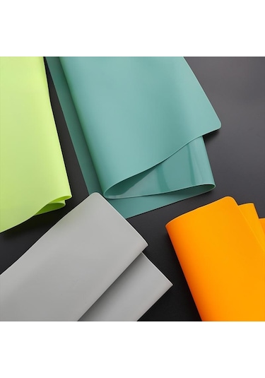 Açık Yeşil 60x40 Cm Silikon Masa Mat Kaymaz Kesme Tahtası Mat Yalıtımlı Mat Öğrenci Yemek Mat Büyük Placemat Çekmece Mat Açık Yeşil