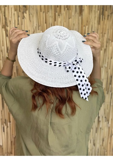 Ays Deniz Plaj Hasır Şapka Krem