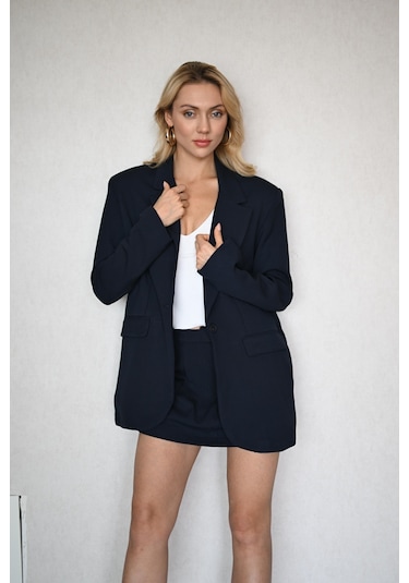 Lemajh Blazer Ceket Şort Takım-lacivert Lacivert