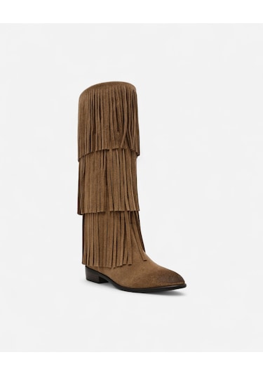 Steve Madden Spur Taupe Sued Kadın Bej Çizme Spur-taupe