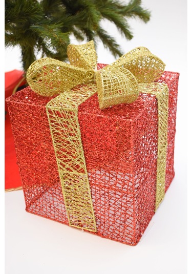 Waldern Yılbaşı Çam Ağacı Hediye Paketi Büyük Boy Kırmızı-altın