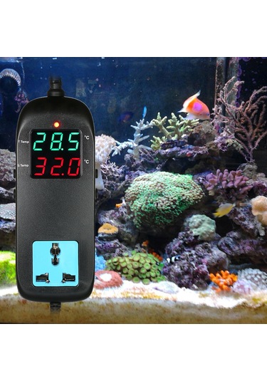 Jeemson Dijital Sıcaklık Kontrol Cihazı 90-250v 10a Otomatik Kesme, Akvaryum/üretim Sistemi İçin, Ntc Sensörlü, 0.1 C Hassasiyetli