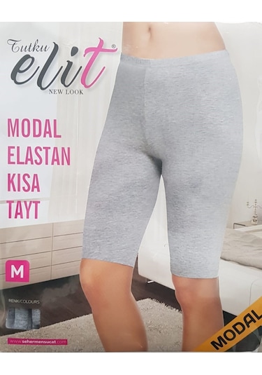 Tutku Elit Bayan Modal Elastan Kısa Tayt 2103 Gri