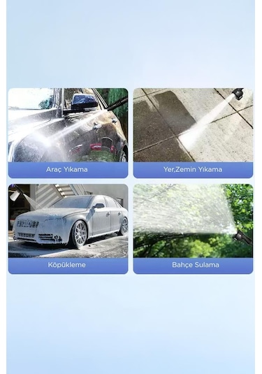 Torima D-015 Siyah Akülü Şarjlı Yüksek Basınçlı Oto Araba Bahçe Yıkama,temizleme Su Tabancası