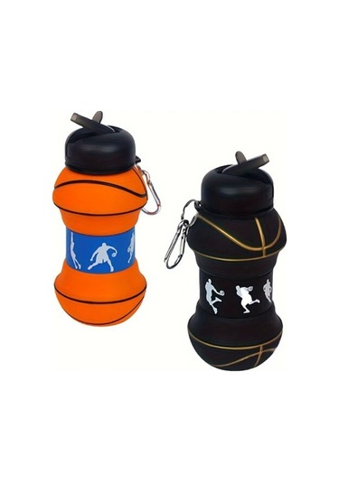 9070257583237drvs - Basketbol Topu Tasarımlı Akordiyon Su Şişesi Çok Renkli