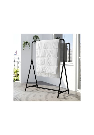 Turbo Siyah 117x148 Cm Ayaklı Askılık Tekerlekli Siyah